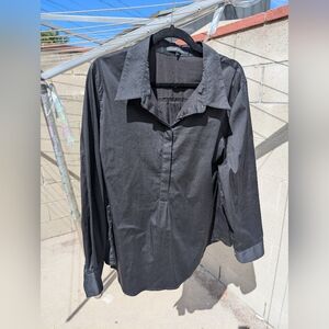 Universal Standard Button Up Shirt Black Plus Size M 18-20